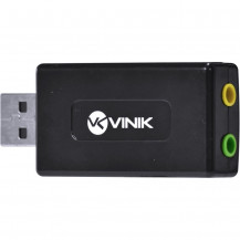 Adaptador Placa de Som USB 7.1 Canais Virtuais AUSB71 - Vinik