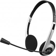 Headset com Microfone P2 3.5 Mm Voip PH-01SI Prata - C3Plus